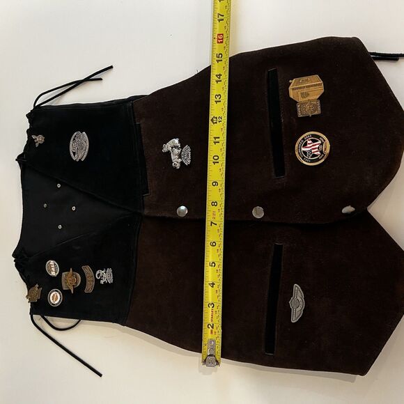 Harley Davidson Women’s Suede Leather Vest Sz Xs With Pin Collection Modified - Picture 9 of 10